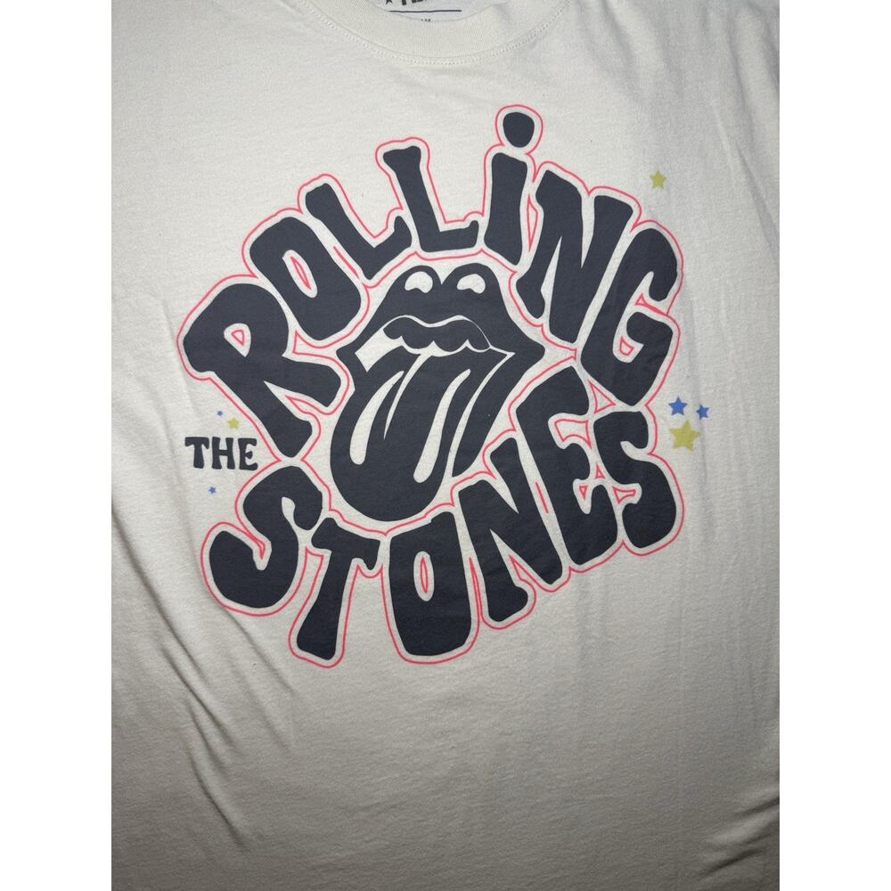American Eagle Women’s Rolling Stones Oversize Band T-Shirt- Medium/Off White - Picture 4 of 7